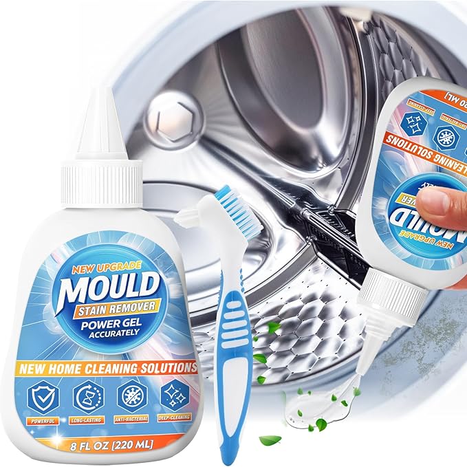 Mold Stain Remover Gel, Heavy Duty Washing Machine Cleaner, Multifunctional Stain Remover, Use on Home Sink,Toilet, Washing Machine, Seal Bathroom, Tile Grout Stains (8 Fl oz)