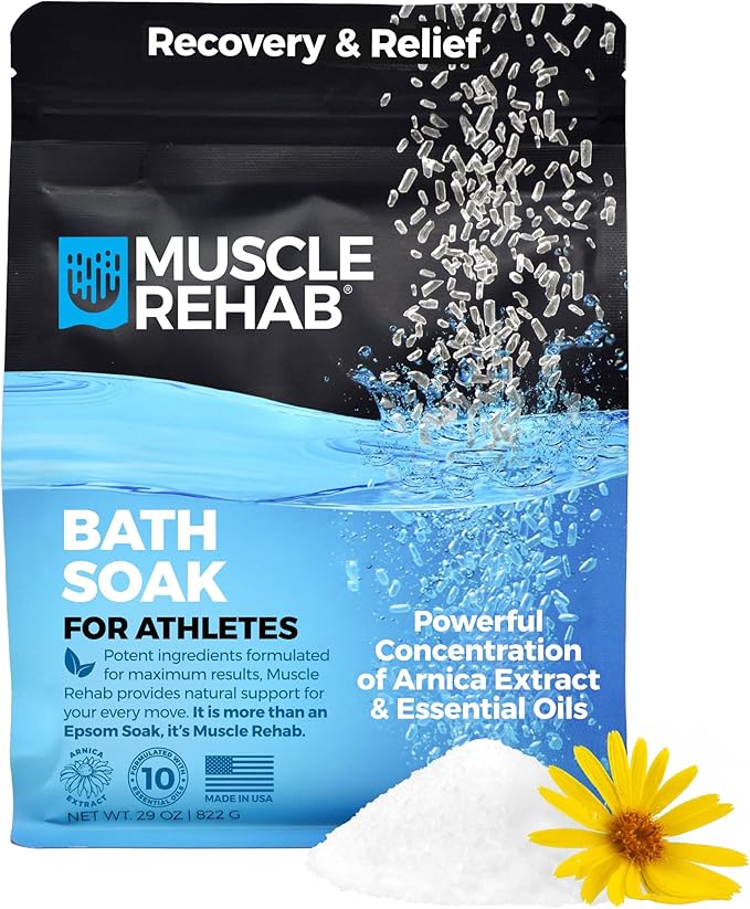Recovery Soak | Epsom Salt with Arnica & Turmeric for Faster Muscle Recovery & Joint Comfort |Cooling Mints | Fast-Dissolving, Non-Staining, Made in USA | 29 oz