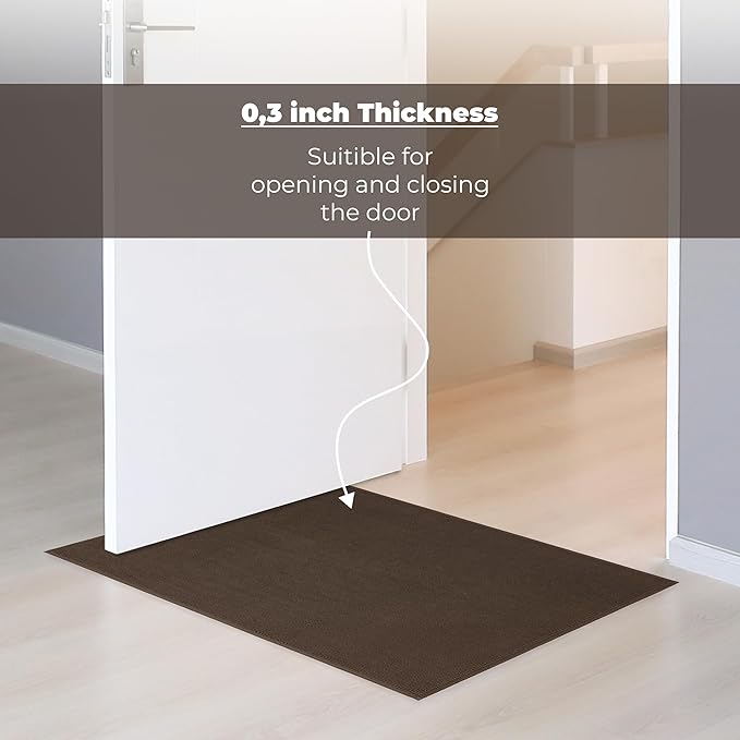 Cotton Paradise 100% Cotton Non Slip Bath Mats for Bathroom, 17x24 inch Soft Absorbent Quick Dry Machine Washable Floor Bath Mat, Brown