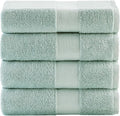 Comfort Spaces Turkish Bath Towel Set of 4 Piece 27x54 Medium 100% Cotton Towels Highly Absorbent Soft Quick Dry Shower for Bathroom Spa Seafoam Green