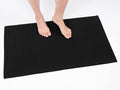 Cotton Paradise 100% Cotton Non Slip Bath Mats for Bathroom, 17x24 inch Soft Absorbent Quick Dry Machine Washable Floor Bath Mat, Black