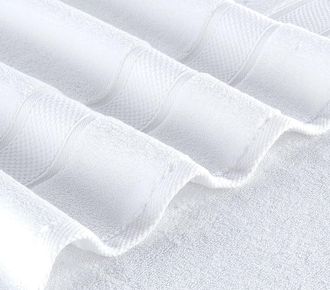 NOVA Luxury Linen - Hotel Quality Turkish Towel Set for Bathroom (2 Pcs Bath Towel Set, Pure White)