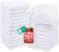 Utopia Towels 24 Pack Cotton Washcloths Set, 100% Ring Spun Cotton, Premium Quality Flannel Face Cloths, Highly Absorbent and Soft Feel Fingertip Towels, White