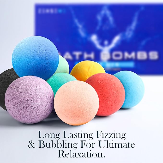 Bath Bombs for Men - Gift Set of 18 Scented Handmade Natural Bath Bombs of 2.5 oz w/Essential Oils, Unique Manly Scents, for Boyfriend, Husband, Father - 18 Pack