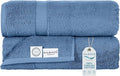 SALBAKOS 100% Turkish Cotton Extra Large Bath Sheet Set of 2 35x70 inch | Heirloom Quality | Hotel & Spa Collection | Soft, Absorbent Oversize Bath Towels | Made in Turkey (Blue, 2 Bath Sheets)