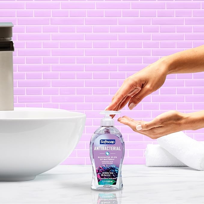 Softsoap Antibacterial Liquid Hand Soap, White Tea & Berry Scent Hand Soap, 11.25 Ounce, 6 Pack