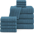 Casa Platino 100% Cotton Luxury Bath Towel Set - 12 Pieces - Ring Spun, Soft, Quick Dry & Extra Absorbent - 4 Bath, 4 Washcloths, 4 Bathroom Hand Towels - Minimal Lint After 3 Washes: Steel Blue