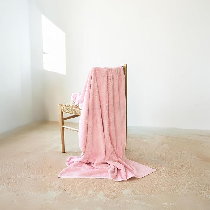 SALBAKOS 100% Turkish Cotton Jumbo Bath Sheet Towel Oversized 40x80 inch | Premium Hotel & Spa Quality, Soft, Absorbent, XL Bath Towels | Made in Turkey (Pack of 1, Rose, Jumbo Bath Sheet)