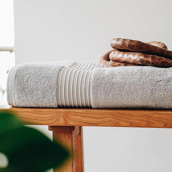 Milara Luxurious Extra Large Bath Sheet - 700 GSM Super-Plush Turkish Cotton Towel, 35x70 inches, Spa Quality Thick - Silver Gray