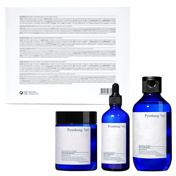 [PKY] Pyunkang Yul Basic Line Skincare Gift Set, Holiday Essentials for Moisturizing & Nourishing, Toner, Serum & Face Cream, Ideal for Gifting (3-Item Set)