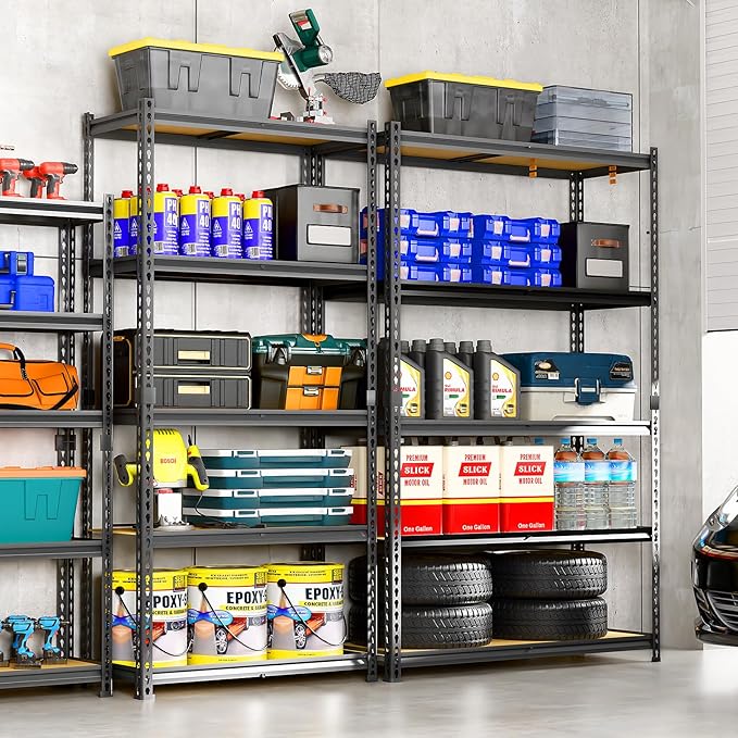 LEVELEVE 5-Tier Storage Shelving Unit, 2020 lbs Capacity, Heavy Duty Adjustable Metal Utility Shelf, 35" L x 16" W x 73" H for Garage, Kitchen, Pantry, Basement, Bathroom, Laundry, 3 Pack