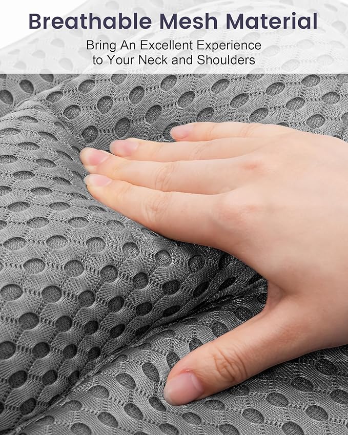 Bath Pillow, Bath Pillows for Tub Neck and Back Support, Soft 4D Air Mesh Bathtub Pillow 16.5 x 17.3 INCH, with 6 Powerful Suction Cups, Bath Accessories Relaxing Gifts for Women (Grey)