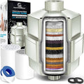 AquaHomeGroup 20 Stage Shower Head Filter for Hard Water - High Output Shower Filters to Remove Toxic Chemicals, Chlorine, Fluoride - Vitamin C Shower Filters for Hair & Skin (Brushed Nickel)