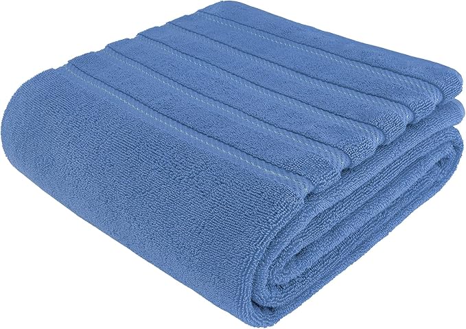 American Soft Linen 35x70 Jumbo Large Bath Towels, 600 GSM 100% Cotton Turkish Bath Sheet, Oversized Luxury Bath Towels for Bathroom Beach and Pool, Electric Blue