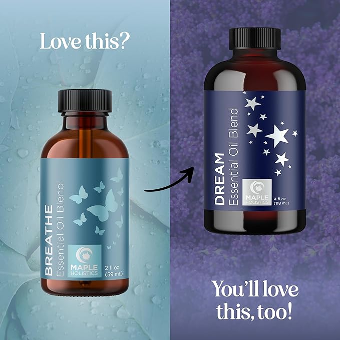 Breathe Essential Oil for Diffuser - Invigorating and Refreshing Breathe Essential Oil Blend with Eucalyptus Peppermint Tea Tree and Mint for Diffusers for Home and Shower Aromatherapy (2 Fl Oz)