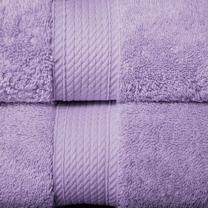 Superior Egyptian Cotton Pile 10 Piece Towel Set, Includes 2 Bath, 4 Hand, 4 Face Towels/Washcloths, Ultra Soft Luxury Towels, Thick Plush Essentials, Guest Bath, Spa, Hotel Bathroom, Purple
