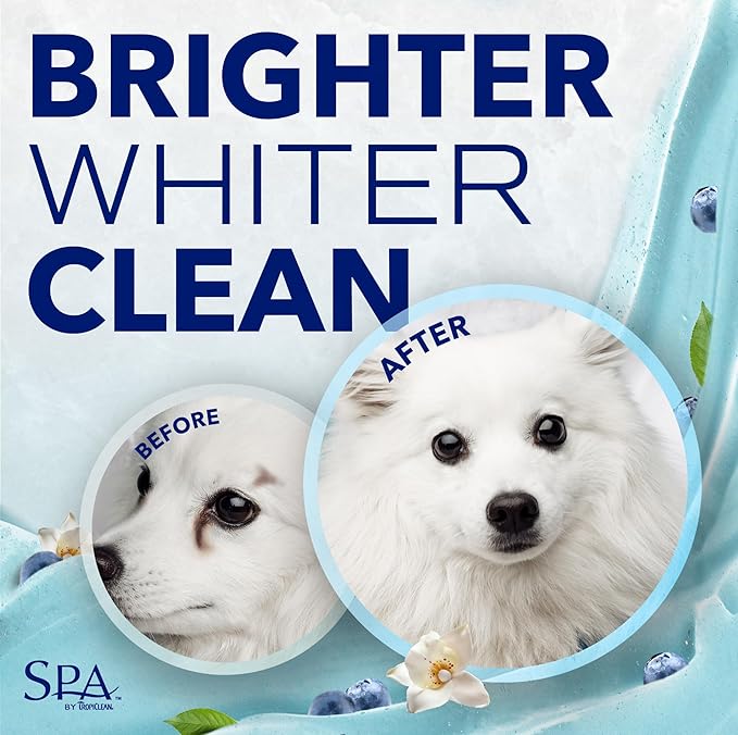 TropiClean SPA Tear Stain Remover for Dogs | Blueberry Facial Shampoo | Odor Eliminator | Tearless | Whitening and Brightening | Made in USA | 8oz.