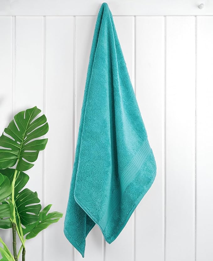 Cotton Paradise 4 Piece Turkish Bath Towels for Bathroom, 100% Cotton Extra Large Soft Plush Towels Bathroom Set, Turquoise