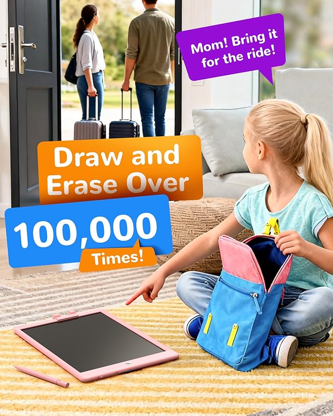 KOKODI LCD Writing Tablet,Gifts for 3 Years Old Boys and Girls,10 Inch Colorful Doodle Board Drawing Tablet, Erasable Reusable Electronic Drawing Pads, Educational and Learning Toy for Kids