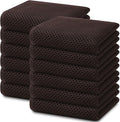 Homaxy 100% Cotton Waffle Weave Kitchen Dish Towels, Ultra Soft Absorbent Quick Drying Cleaning Towel, 13 x 28 Inches, 12-Pack, Dark Brown