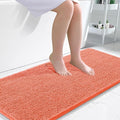 OLANLY Bathroom Rugs 47x24, Extra Soft Absorbent Chenille Bath Rugs, Rubber Backing Quick Dry, Machine Washable Bath Mats for Bathroom Floor, Tub and Shower, Home Decor Accessories, Coral