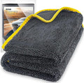Airlab Microfiber Towels for Cars Wash Drying Extra Large Super Absorbent Cleaning Cloth Auto Detailing Ultra Soft, Lint-Free, Streak-Free, 35 x 24 Inch, Pack of 1, Grey-Yellow, 600 GSM