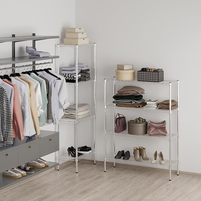 14" Deep x 42" Wide x 54" Height Wire Shelving Kit | 4-Tier | NSF Commercial Storage Rack Unit