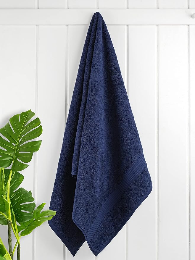 Cotton Paradise 4 Piece Turkish Bath Towels for Bathroom, 100% Cotton Extra Large Soft Plush Towels Bathroom Set, Navy Blue