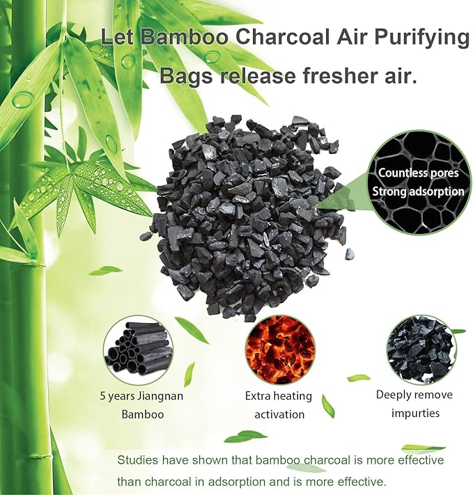 Bamboo Charcoal Bags Odor Absorber 12 Pack×100g Bamboo Charcoal Air Purifying Bags, for Car Air Fresheners, Odor Eliminator for Home，Shoe Deodorizer - Colorful-Activated Charcoal Odor Absorbers