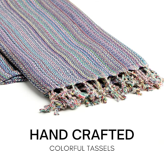 BAY LAUREL Turkish Beach Towel with Travel Bag 39 x 71 Quick Dry Sand Free Lightweight Large Oversized Towels Light