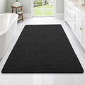 OLANLY Bathroom Rugs 70x46, Extra Soft Absorbent Chenille Bath Rugs, Rubber Backing Quick Dry, Machine Washable Bath Mats for Bathroom Floor, Tub and Shower, Home Decor Accessories, Black