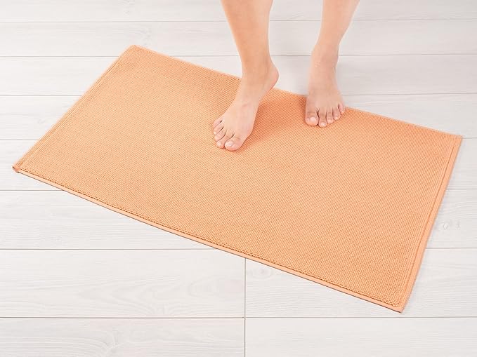 American Soft Linen Bath Rug, 20 in 34 in 100% Cotton Bath Mats Rugs for Bathroom, Slip Reducer Washable Shaggy Form Area Rugs, Malibu Bath Rug