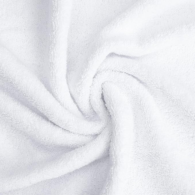 American Soft Linen Salem 100% Cotton Turkish 4 Piece Bath Towels for Bathroom, 600 GSM Soft Absorbent Quick Dry Bath Towel Set, White