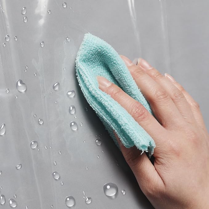 Barossa Design Extra Heavy Duty Shower Curtain Liner Thick - Soft Plastic Shower Liner Waterproof with Grommets & 3 Magnets, Clear, 72"x72"