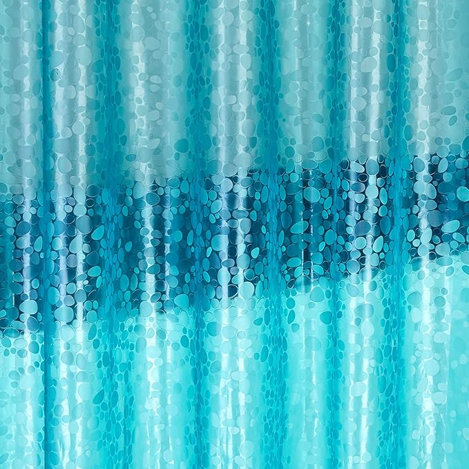 Bostofy Shower Curtain Liner Heavy Duty EVA, Waterproof Shower Liner with 12 Rust Proof Metal Grommets and 3 Weighted Magnet, 72 x 72 Inches Bathroom Shower Curtain, Teal