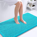 OLANLY Bathroom Rugs 44x24, Extra Soft Absorbent Chenille Bath Rugs, Rubber Backing Quick Dry, Machine Washable Bath Mats for Bathroom Floor, Tub and Shower, Home Decor Accessories, Aqua Sky