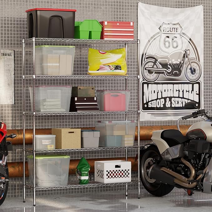 14" Deep x 54" Wide x 74" Height Wire Shelving Kit | 5-Tier | NSF Commercial Storage Rack Unit