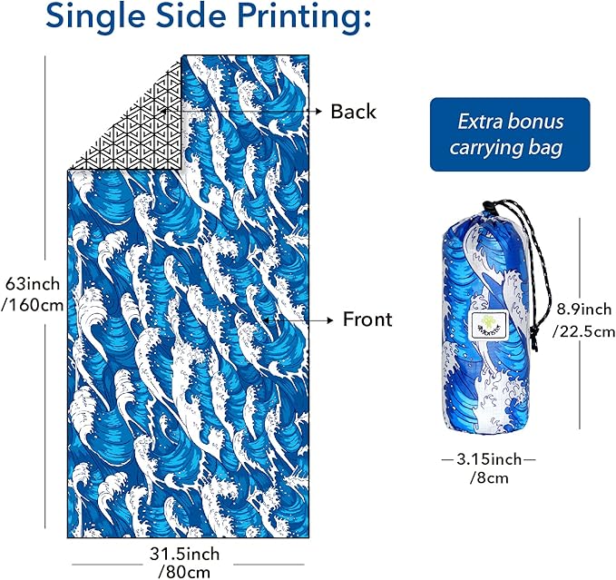 4Monster Microfiber Beach Towel Quick Dry,Super Absorbent Lightweight Travel Towel for Swimmers, Sand Free Camping Towel, Beach Towels for Pool,Swim,Water Sports,Yoga