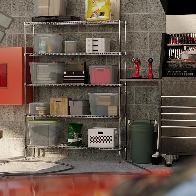 14" Deep x 54" Wide x 74" Height Wire Shelving Kit | 5-Tier | NSF Commercial Storage Rack Unit