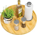 Lazy Susan Organizer, 13.2 Inch Non-Skid Bamboo Lazy Susan for Kitchen Table cabinets Closets and Kitchen Islands, Wood Turntable for Kitchen Countertop Organizer