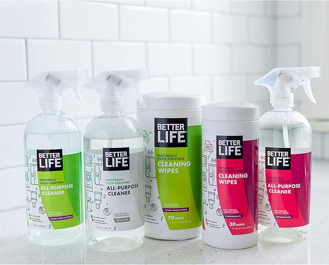 Better Life All Purpose Cleaner - Multipurpose Home and Kitchen Cleaning Spray for Glass, Countertops, Appliances, Upholstery & More - Multi-surface Spray Cleaner - 32oz (Pack of 2) Unscented