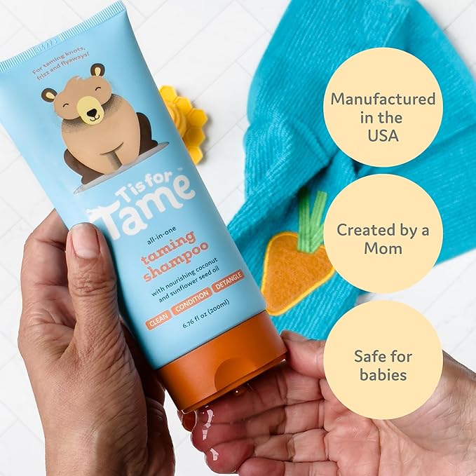 T is for Tame Baby Shampoo - Plant Based & All-Natural, Pediatrician and Dermatologist Tested, Specially Crafted for your Baby's Gentle Hair - Pack of 1