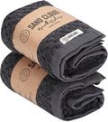 Sand Cloud Turkish Bath Towels for Bathroom, Set of 2 (Atom Charcoal, Large) - Luxury Soft Linen Turkish Organic Cotton is Luxurious & Absorbent - Premium Shower & Bathroom Towels Dry Faster