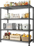 REIBII Wire Shelving Storage Shelves Metal Shelves Heavy Duty Shelving Adjustable Garage Storage Wire Shelf Pantry Shelves for Bedroom Kitchen Rack 35.5''W x 14''D x 59''H