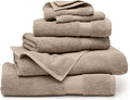 BOLL & BRANCH Plush Bath Towel Set - Oak - 6 Piece - Includes 2 Bath Towels, 2 Hand Towels & 2 Washcloths - 100% Organic Cotton - Ultra Soft & Luxurious - Quick Absorbing