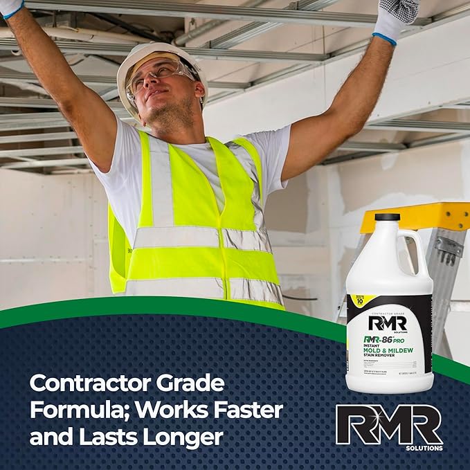 RMR-86 Pro Contractor Grade Mold Stain & Mildew Stain Remover Cleaning Solution, Professional Quality Formula, 1 Gallon