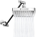 SparkPod Square Rain Shower Head with Shower Head Extension Arm - High Pressure Rain - Luxury Modern Look - No Hassle Tool-less 1-Min Installation (16" Shower Arm Extension, Luxury Polished Chrome)