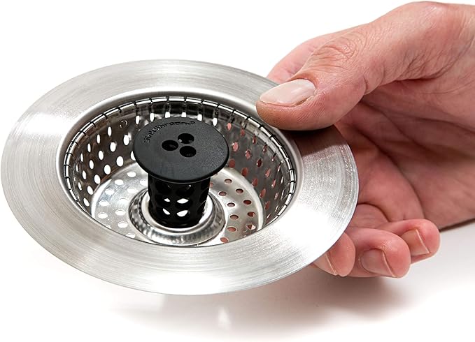 SinkShroom Revolutionary Clog-Free Sink Strainer Basket with Stopper, Stainless Steel