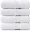 LANE LINEN 100% Cotton 4 Pack Bath Towels (30"x60") - Zero Twist, Cotton - Large Towels for Bathroom - Quick Drying, Highly Soft & Absorbent Shower Towel Set - Hotel & Spa Quality - White Towel Set