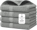 100% Cotton Hand Towel Set of 4, (16 x 28 inches) Sustainable, Soft, Highly Absorbent, Quick Drying, Combed Cotton Hand Towels Pack of 4 Ideal for Hotels, Spa, Bathroom, Dorm, Grey